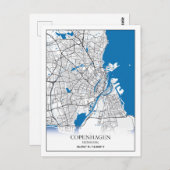 Kopenhagen Dänemark City Map Travel Simple Minimal Postkarte (Vorne/Hinten)