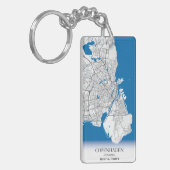 Kopenhagen Dänemark City Map Travel Simple Minimal Schlüsselanhänger (Vorderseite links)
