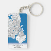 Kopenhagen Dänemark City Map Travel Simple Minimal Schlüsselanhänger (Rückseite)