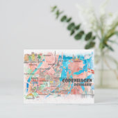 Kopenhagen Dänemark Clean Iconi Stadtplan Postkarte (Stehend Vorderseite)
