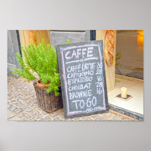 Kopenhagen, Dänemark, Coffee Shop Sign Poster