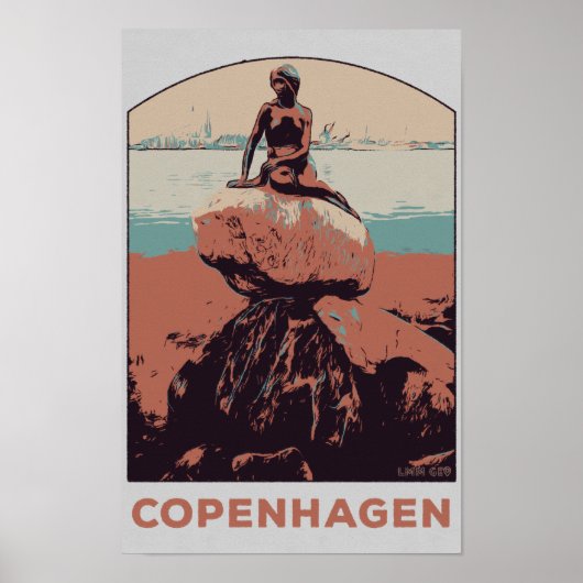 Kopenhagen Dänemark, die kleine Meerjungstatue Pos Poster (Vorne)