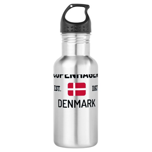 Kopenhagen, DÄNEMARK Edelstahlflasche (Vorderseite)