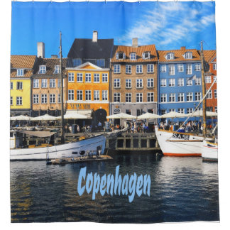 Kopenhagen Dänemark Hauptstadt Canal Zuhause Nyhav Duschvorhang