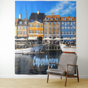 Kopenhagen Dänemark Hauptstadt Canal Zuhause Nyhav Wandteppich