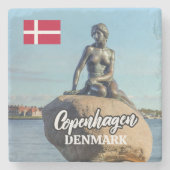 Kopenhagen Dänemark Mermaid Steinuntersetzer (Vorderseite)