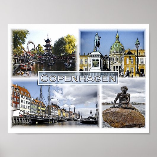 Kopenhagen - Dänemark - Mosaik - Poster (Vorne)