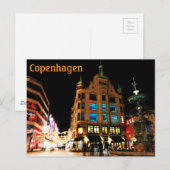 Kopenhagen, Dänemark nachts Postkarte (Vorne/Hinten)