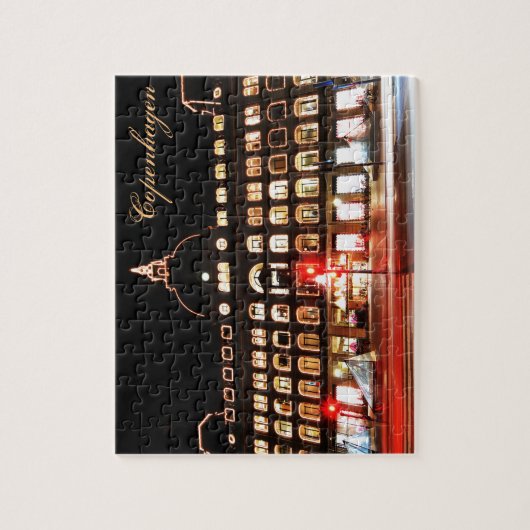 Kopenhagen, Dänemark nachts Puzzle (Vertikal)