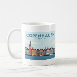 Kopenhagen Dänemark Nyhavan Waterfront Pastel Trav Kaffeetasse