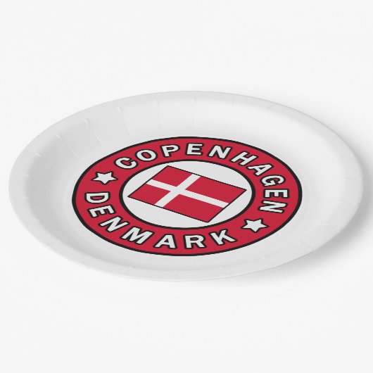 Kopenhagen Dänemark Pappteller (Schrägansicht)