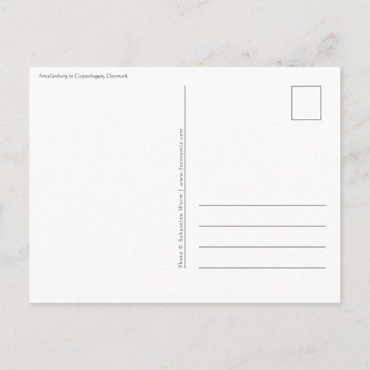 Kopenhagen Dänemark Postkarte (Rückseite)