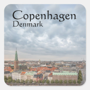 Kopenhagen Dänemark Quadratischer Aufkleber