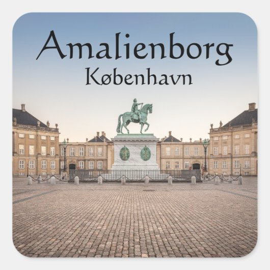 Kopenhagen Dänemark Quadratischer Aufkleber (Vorderseite)