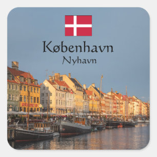 Kopenhagen Dänemark Quadratischer Aufkleber