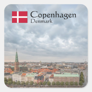 Kopenhagen Dänemark Quadratischer Aufkleber