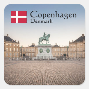 Kopenhagen Dänemark Quadratischer Aufkleber