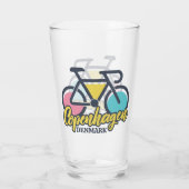 Kopenhagen Dänemark Radfahren Glas (Rückseite)