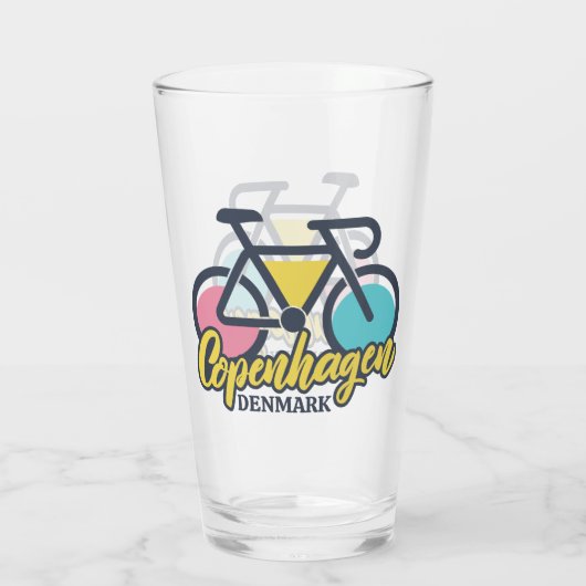 Kopenhagen Dänemark Radfahren Glas (Rückseite)