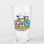 Kopenhagen Dänemark Radfahren Glas (Vorderseite)