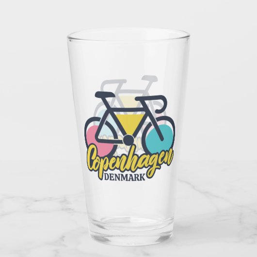 Kopenhagen Dänemark Radfahren Glas (Vorderseite)