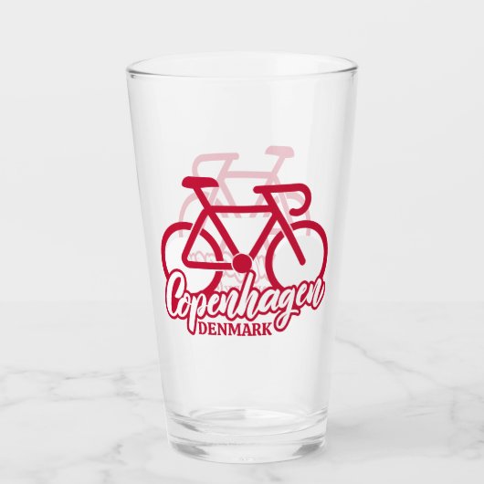Kopenhagen Dänemark Radfahren Glas (Vorderseite)