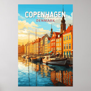 Kopenhagen Dänemark Reise Kunst Vintage Poster