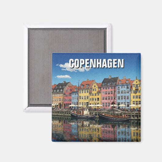Kopenhagen Dänemark - Reise Magnet (Vorderseite/Rückseite)