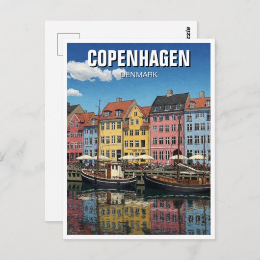 Kopenhagen Dänemark - Reise Postkarte (Vorne/Hinten)