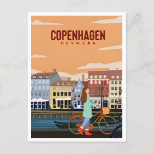 Kopenhagen Dänemark Reise Vintage Stadt Europa Postkarte