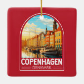 Kopenhagen Dänemark Reisekunst Vintag Keramikornament (Rückseite)