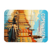 Kopenhagen Dänemark Reisekunst Vintag Magnet (Horizontal)