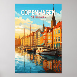 Kopenhagen Dänemark Reisekunst Vintag Poster