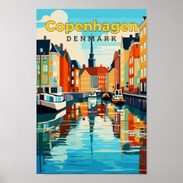 Kopenhagen Dänemark Reisekunst Vintag Poster