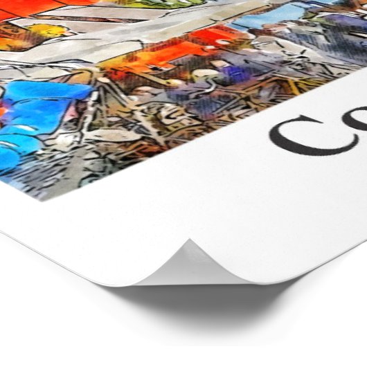 Kopenhagen Dänemark Reisemarkt Poster (Ecke)