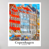 Kopenhagen Dänemark Reisemarkt Poster (Vorne)
