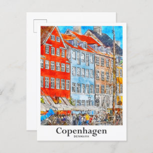 Kopenhagen Dänemark Reisemarkt Postkarte