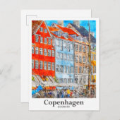 Kopenhagen Dänemark Reisemarkt Postkarte (Vorne/Hinten)