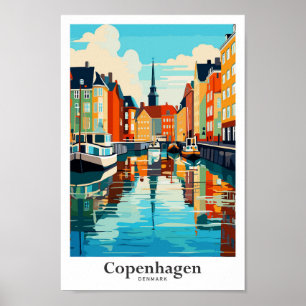 Kopenhagen Dänemark Reisen Kunst Vintage Illustrat Poster