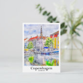 Kopenhagen Dänemark Reisen Wasserfarbenhandzeichnu Postkarte (Stehend Vorderseite)