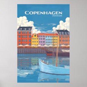 Kopenhagen Dänemark Reiseplakat Poster