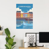 Kopenhagen Dänemark Reiseplakat Poster (Heimbüro)
