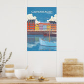 Kopenhagen Dänemark Reiseplakat Poster (Küche)