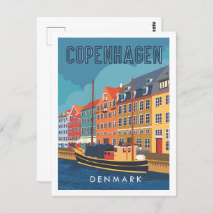 Kopenhagen Dänemark Reiseziel Illustration Postkarte