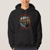 Kopenhagen Dänemark Retro Distressed Circle Hoodie (Vorderseite)
