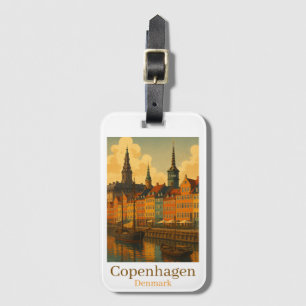 Kopenhagen Dänemark Retro Travel Gepäckanhänger