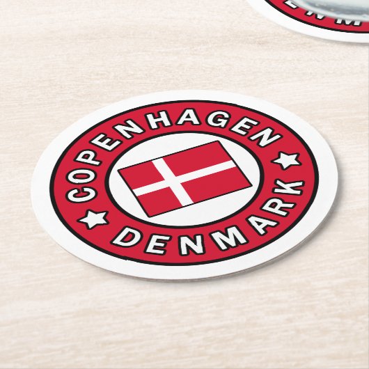 Kopenhagen Dänemark Runder Pappuntersetzer (Angewinkelt)
