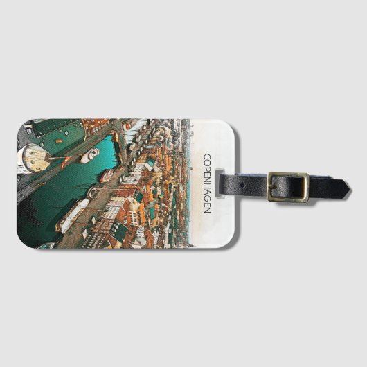 Kopenhagen - Dänemark Stadt Gepäckanhänger (Vorderseite (Horizontal))