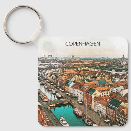 Kopenhagen - Dänemark Stadt Schlüsselanhänger (Vorderseite)