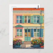 Kopenhagen Dänemark Vintage Pastellfarben Postkarte (Vorne/Hinten)